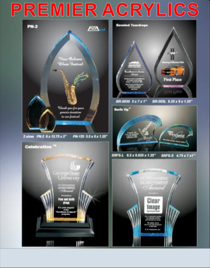 Premier Acrylic Awards catalog